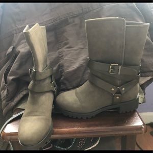 Olive green booties